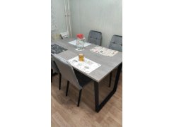 Стол Лота Лофт 140 25 мм черный матовый / бетон фото покупателя 391