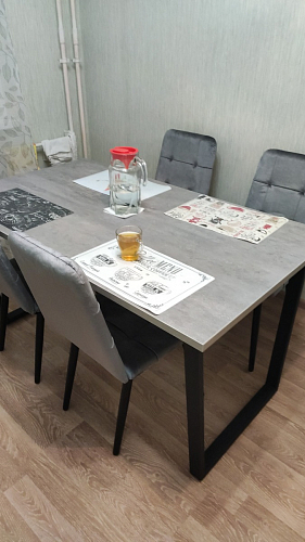 Стол Лота Лофт 140 25 мм черный матовый / бетон фото покупателя 391