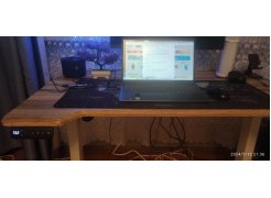 Компьютерный стол Маркос 140х80 голубой / черный фото покупателя 1