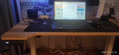 Компьютерный стол Маркос с механизмом подъема 120х75х75 черный / кантри орех фото покупателя 1