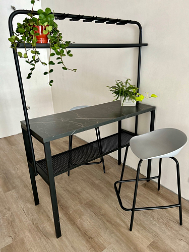 Барный стол Нари 120х50х171 делано / черный матовый фото покупателя 11