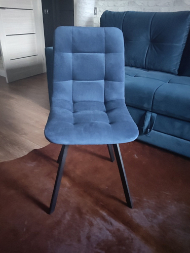 Стул на металлокаркасе Чилли К светло-серый велюр / черный каркас фото покупателя 1410