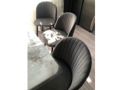 Стул на металлокаркасе Gabi 1 бежевый / черный с серебряными наконечниками фото покупателя 621