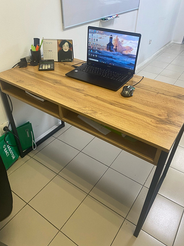 Письменный стол Леон Лофт черный матовый / дуб вотан фото покупателя 85