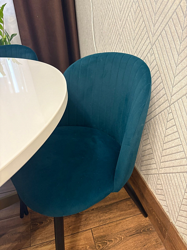 Стул на металлокаркасе Gabi 1 light blue / black / gold фото покупателя 637