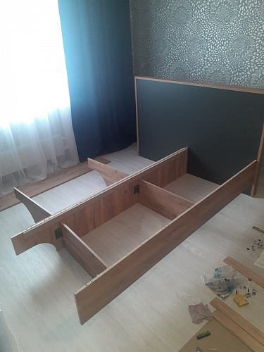 Двуспальная кровать Клауд 160х200 парящая дуб крафт золотой / антрацит фото покупателя 312