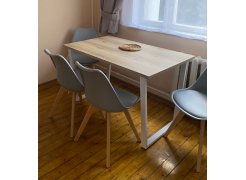 Деревянный стол Барон О 180 х 90 белая пленка шагрень / черный фото покупателя 1