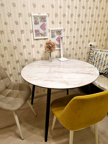 Стеклянный стол Анселм белый фото покупателя 15