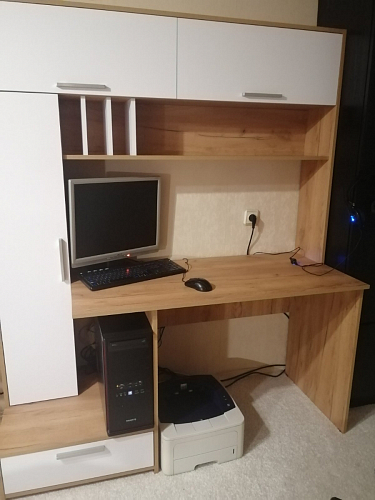 Письменный стол Лайт 03.243 дуб золотой (craft) / белый премиум фото покупателя 104