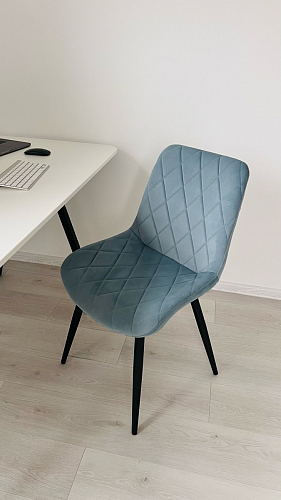 Стул на металлокаркасе Fox light blue / black фото покупателя 6