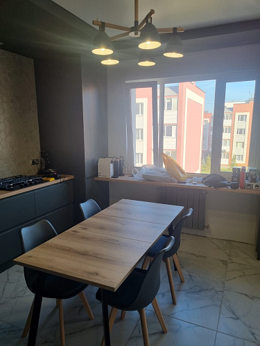 Стол раскладной Колон Лофт 120 32 мм дуб галифакс табако / черный матовый фото покупателя 86