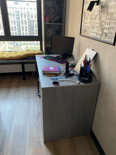 Письменный стол Битти Лофт 116х60х75 дуб делано светлый / белый матовый фото покупателя 58