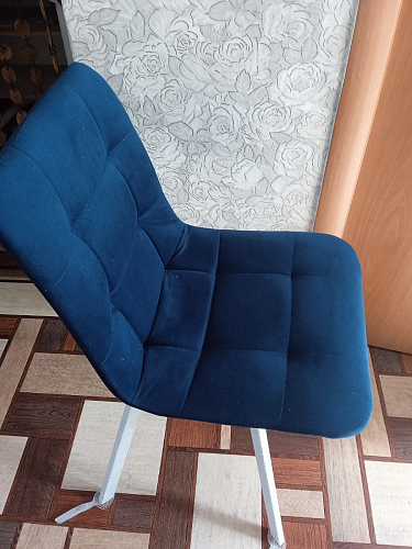 Стул на металлокаркасе Чилли синяя ткань / белый фото покупателя 1264