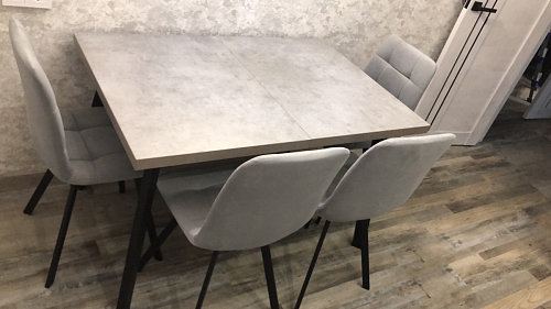 Стул на металлокаркасе Чилли К светло-серый велюр / черный каркас фото покупателя 672