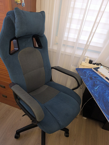 Компьютерное кресло Driver/Драйвер кожзам черный / ткань черный фото покупателя 119