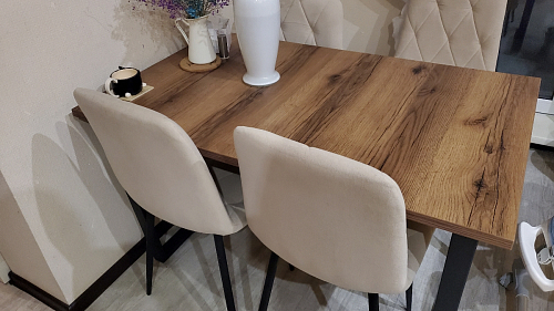 Деревянный стол Лота Лофт 140х80 дуб крафт табачный / черный матовый фото покупателя 313