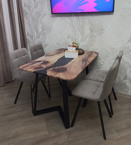 Стул на металлокаркасе Чилли К светло-серый велюр / черный каркас фото покупателя 906