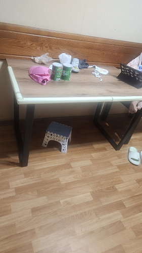 Деревянный стол Лота Лофт 120х75 белый матовый / дуб крафт золотой фото покупателя 892