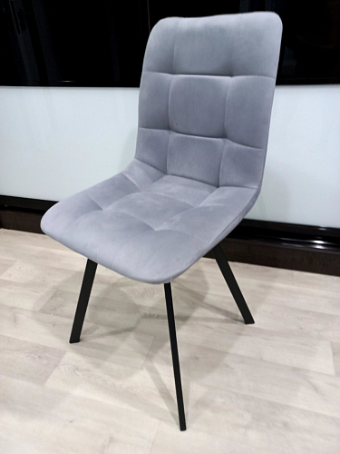 Стул на металлокаркасе Чилли К светло-серый велюр / черный каркас фото покупателя 798