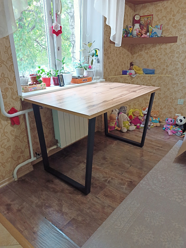 Деревянный стол Лота Лофт 140х80 черный матовый / бетон светлый фото покупателя 921