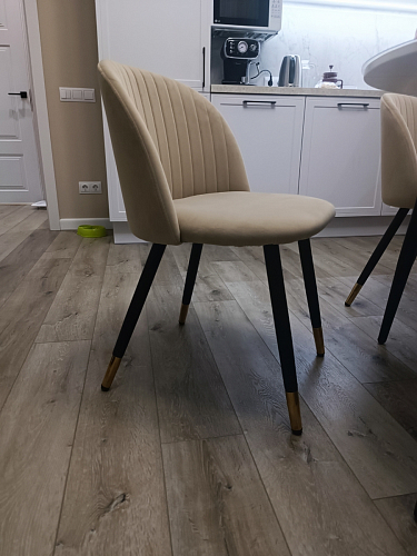 Стул на металлокаркасе Gabi 1 light blue / black / gold фото покупателя 295