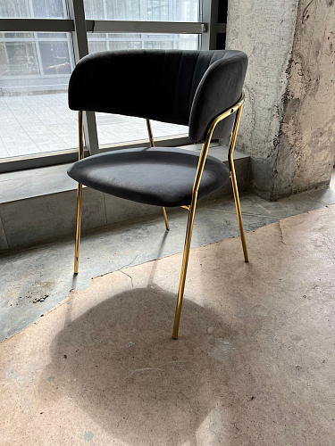 Стул на металлокаркасе Kamelia темно-серый / золотой фото покупателя 7