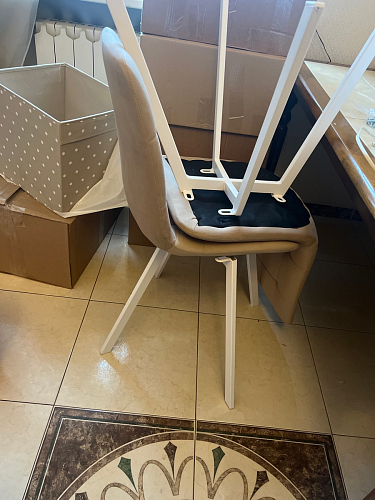 Стул на металлокаркасе Чилли К светло-серый велюр / черный каркас фото покупателя 1374