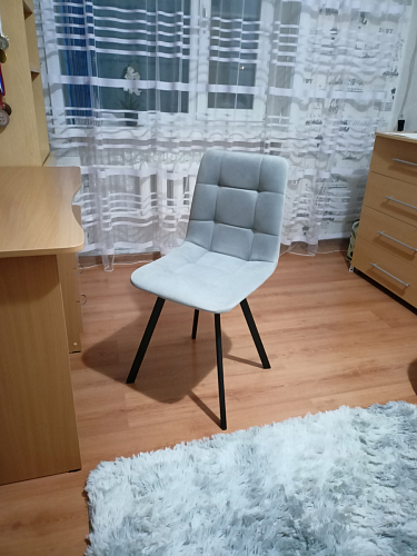 Стул на металлокаркасе Чилли К светло-серый велюр / черный каркас фото покупателя 1185