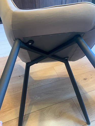 Стул на металлокаркасе Седа 360 К латте (velutto 08) / белый фото покупателя 7