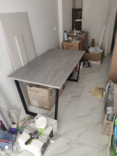 Стол Лота Лофт 140 25 мм черный матовый / бетон фото покупателя 274