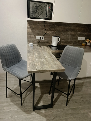 Полубарный стул Вейв латте / черный фото покупателя 1