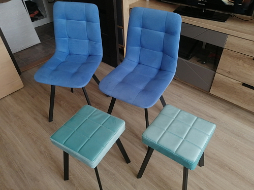 Стул на металлокаркасе Чилли К темно-серый (velutto 32) / черный фото покупателя 564