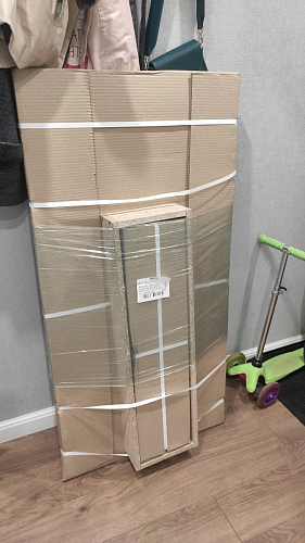 Стол Тринити Лофт 120 32 мм бетон / черный матовый фото покупателя 123