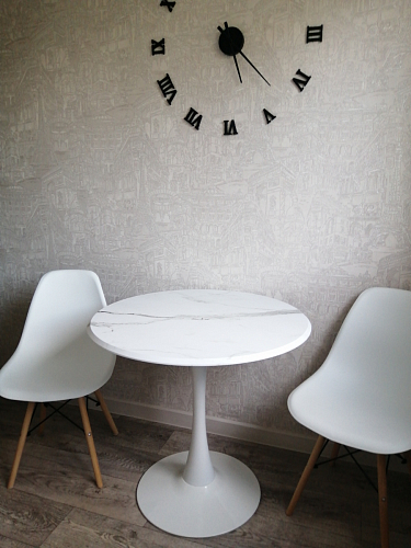 Стол Тулип 80х73 мрамор черный / белый фото покупателя 134