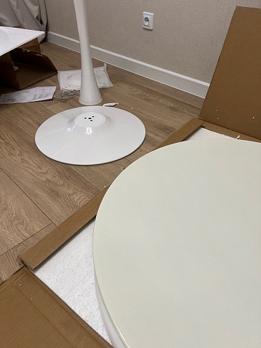 Стеклянный стол Tulip 90 white фото покупателя 36