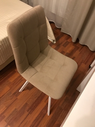 Стул на металлокаркасе Чилли синяя ткань / белый фото покупателя 832