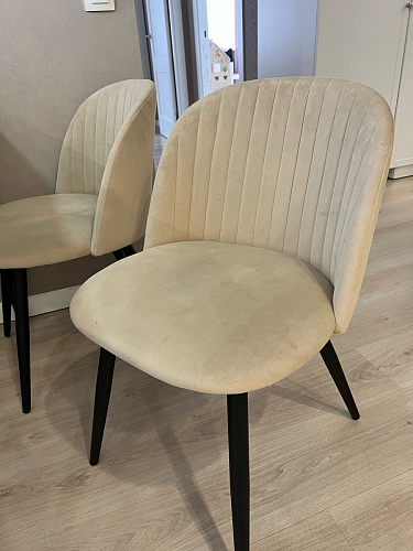 Стул на металлокаркасе Gabi dark beige / black / silver фото покупателя 166