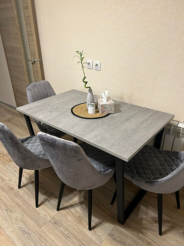 Стол Лота Лофт 140 25 мм черный матовый / бетон фото покупателя 166