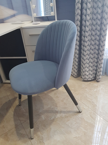 Стул на металлокаркасе Gabi 1 line light blue / black фото покупателя 200