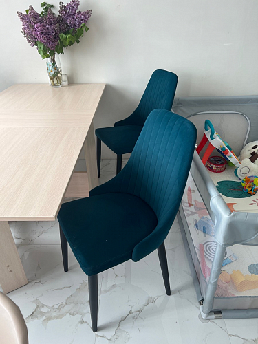 Стул на металлокаркасе Kora green / black фото покупателя 400