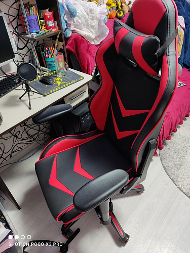 Компьютерное кресло Racer черное / голубое фото покупателя 10