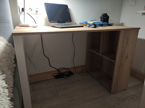 Письменный стол Битти Лофт 116х60х75 дуб вотан / черный матовый фото покупателя 97