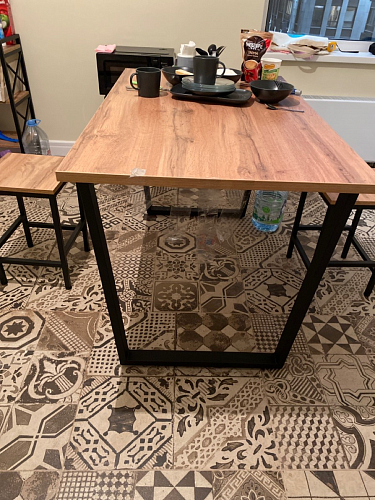 Деревянный стол Лота Лофт 120х75 белый матовый / дуб крафт золотой фото покупателя 406