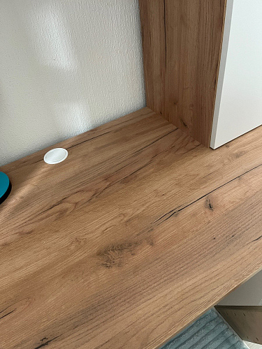 Письменный стол Комфорт 12.71 дуб золотой craft / белая аляска  - Уцененный экземпляр фото покупателя 11