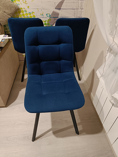 Стул на металлокаркасе Чилли синяя ткань / белый фото покупателя 661