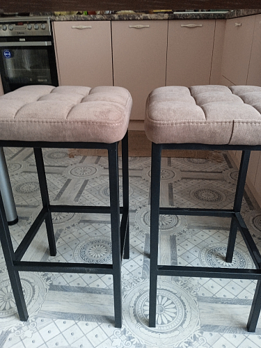 Барный стул Лофт ткань канди грей / черный матовый фото покупателя 103