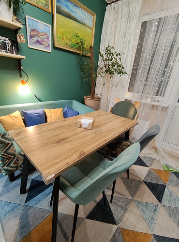 Стол Тринити Лофт 120 32 мм дуб галифакс табако / черный матовый фото покупателя 423