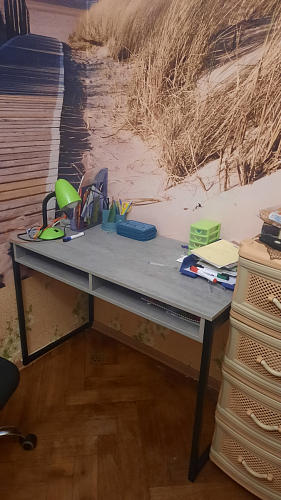 Письменный стол Леон Лофт дуб делано светлый / белый матовый фото покупателя 19