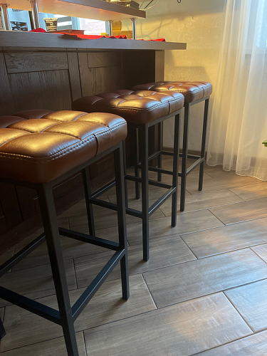 Барный стул Лофт ткань канди грей / черный матовый фото покупателя 121