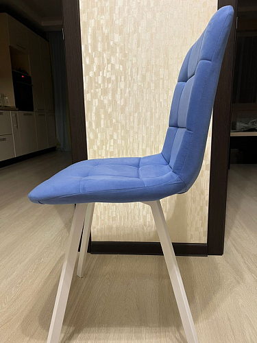 Стул на металлокаркасе Чилли синяя ткань / белый фото покупателя 31